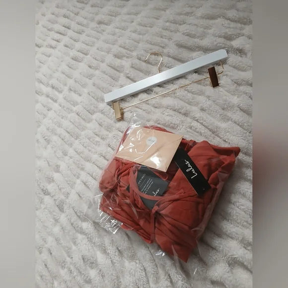 Lulu's Elegant Rust Wrap Dress - Picture 6 of 6